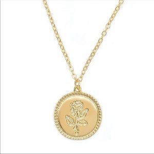 NEW GOLD ROSE PENDANT NECKLACE